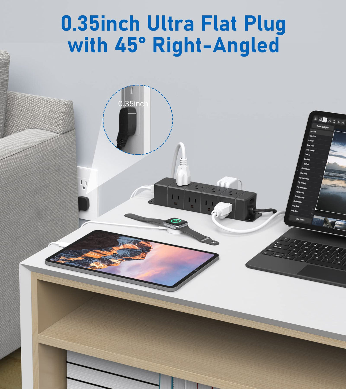 ANNQUAN close-up of PD30W and QC3.0 USB ports enabling faster device charging