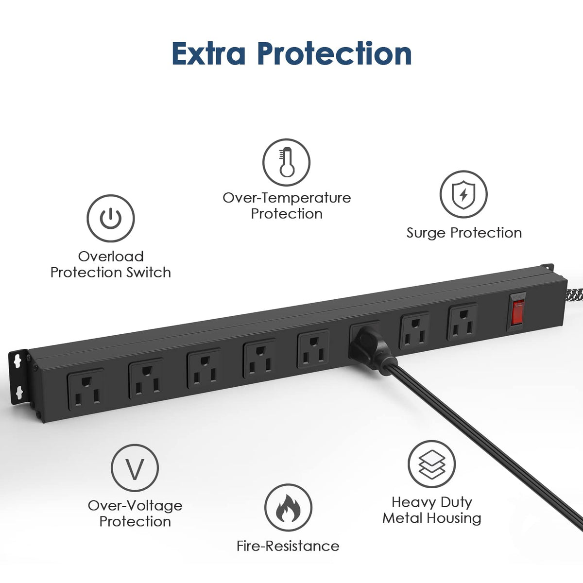 ANNQUAN wide-spaced outlets prevent blocking adjacent sockets for multiple devices