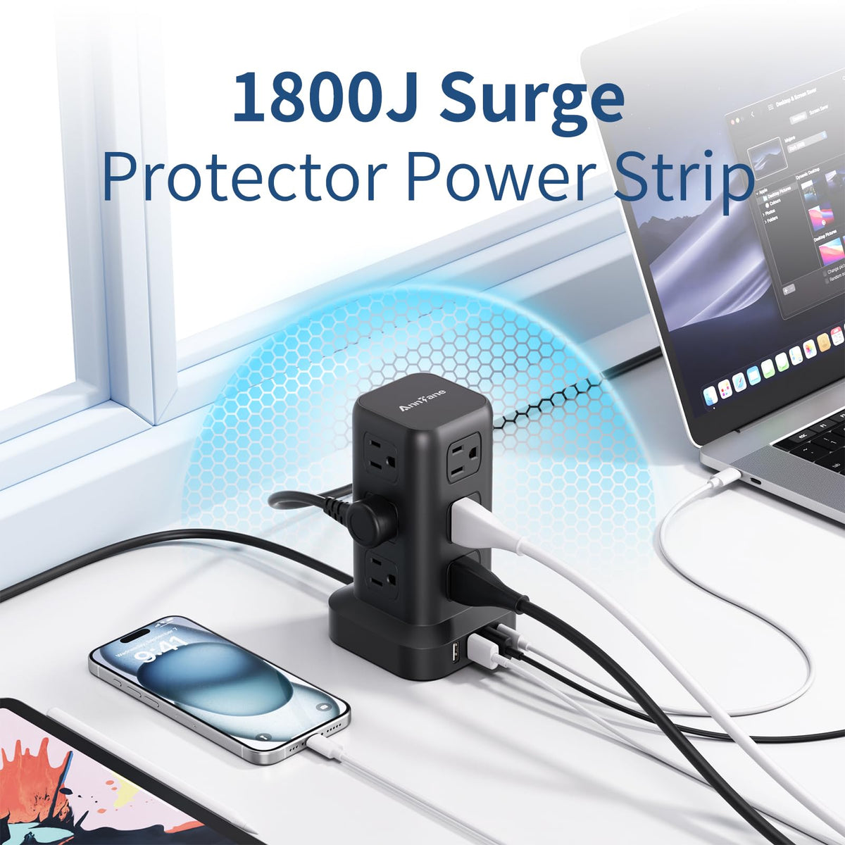 AnnTane cord and plug 6.5ft illustrating flexible reach and placement benefit