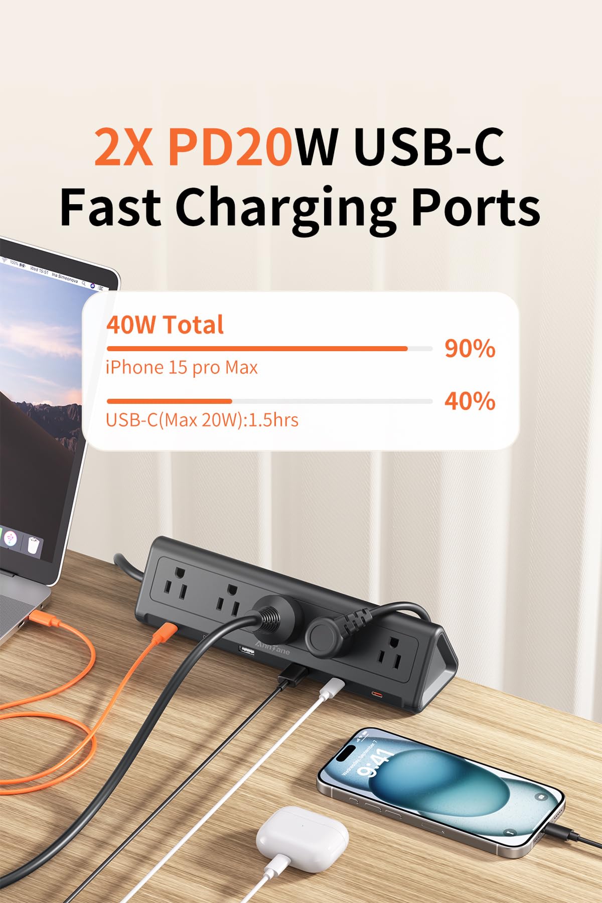 AnnTane charging laptop and phone illustrating simultaneous device power benefit