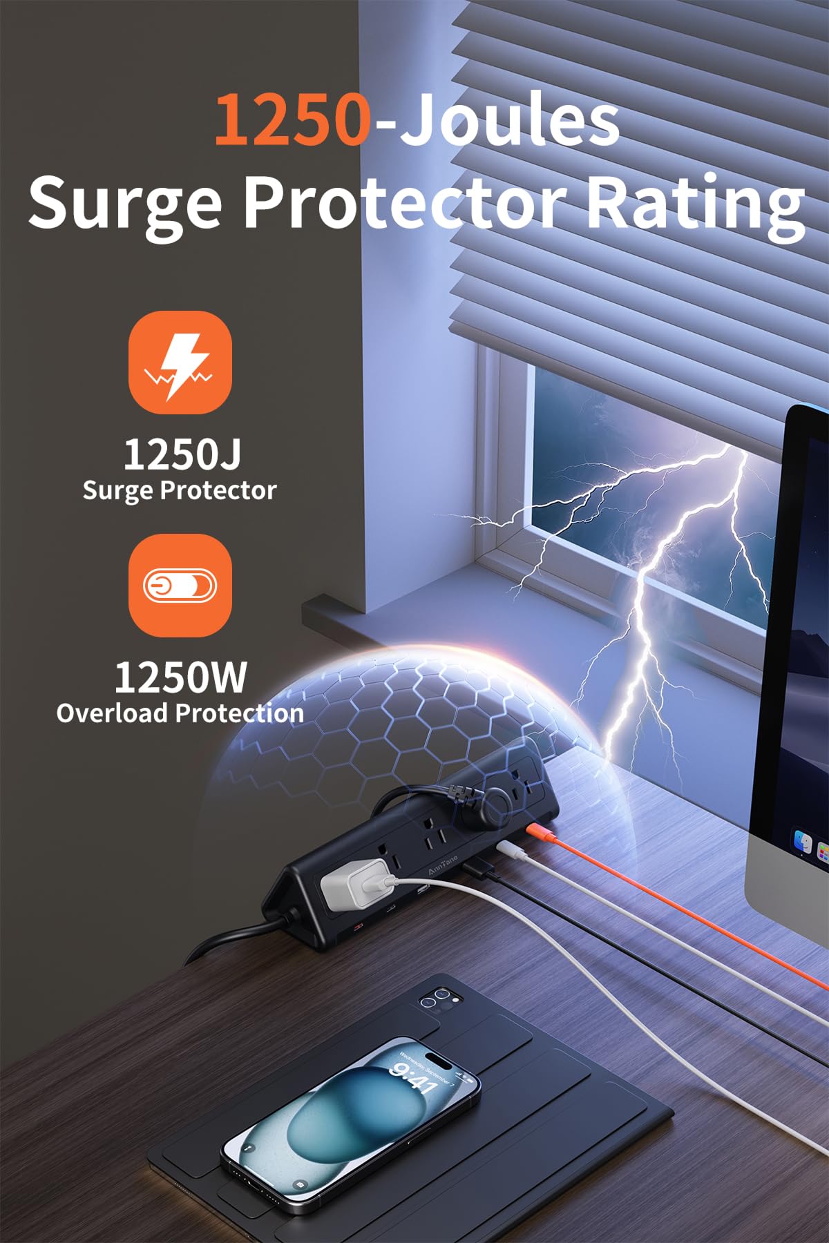 AnnTane long 10-foot cord and plug giving flexible placement benefit