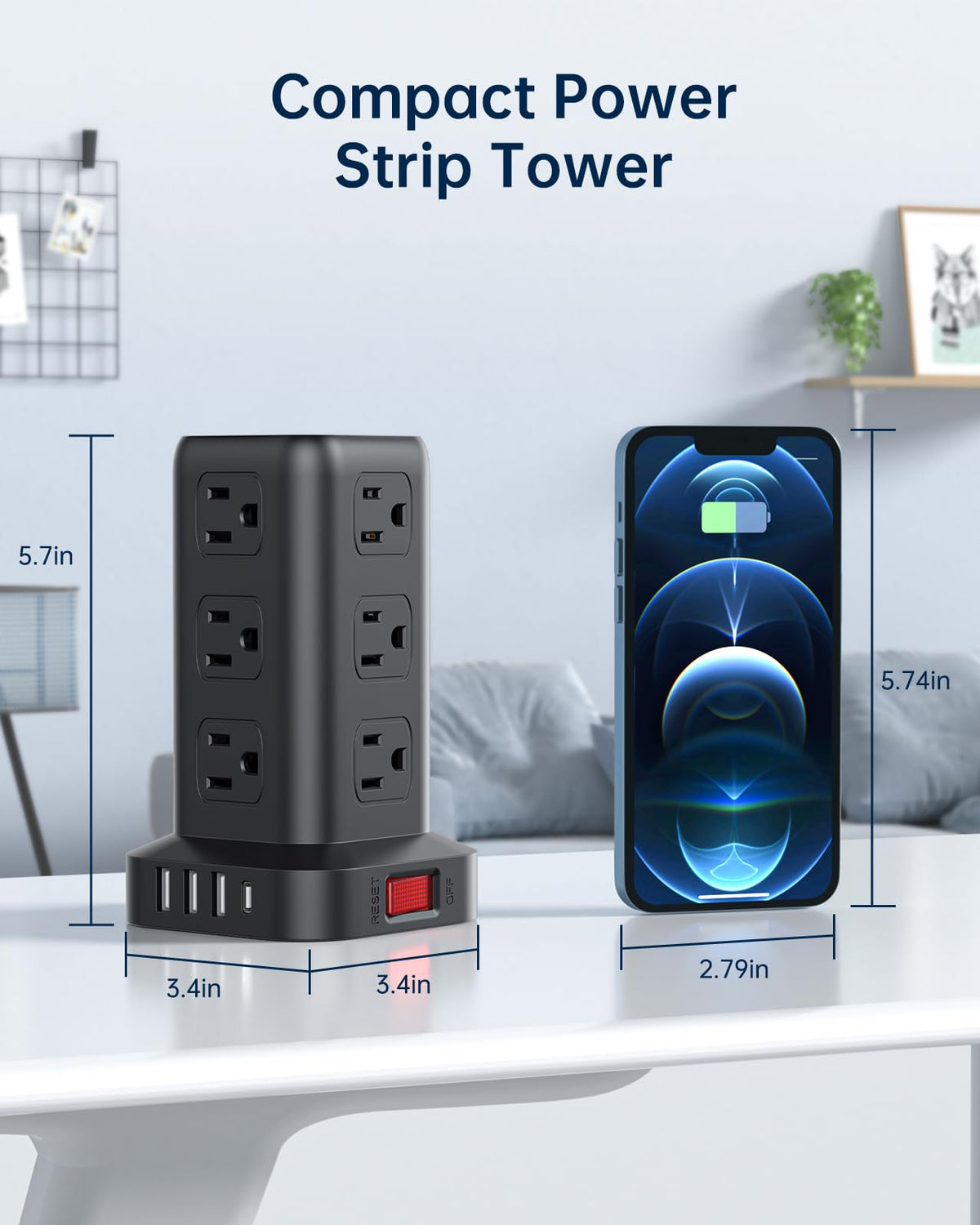 AnnTane side profile with 10ft cord for flexible placement benefit