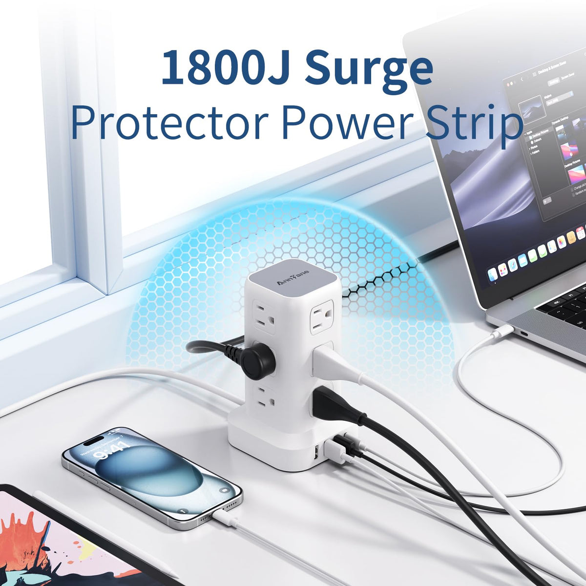 AnnTane detailed shot of USB ports including USB-C for fast device charging benefit