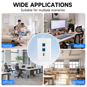 ANONION 3-port white wall plate for versatile AV and network terminations