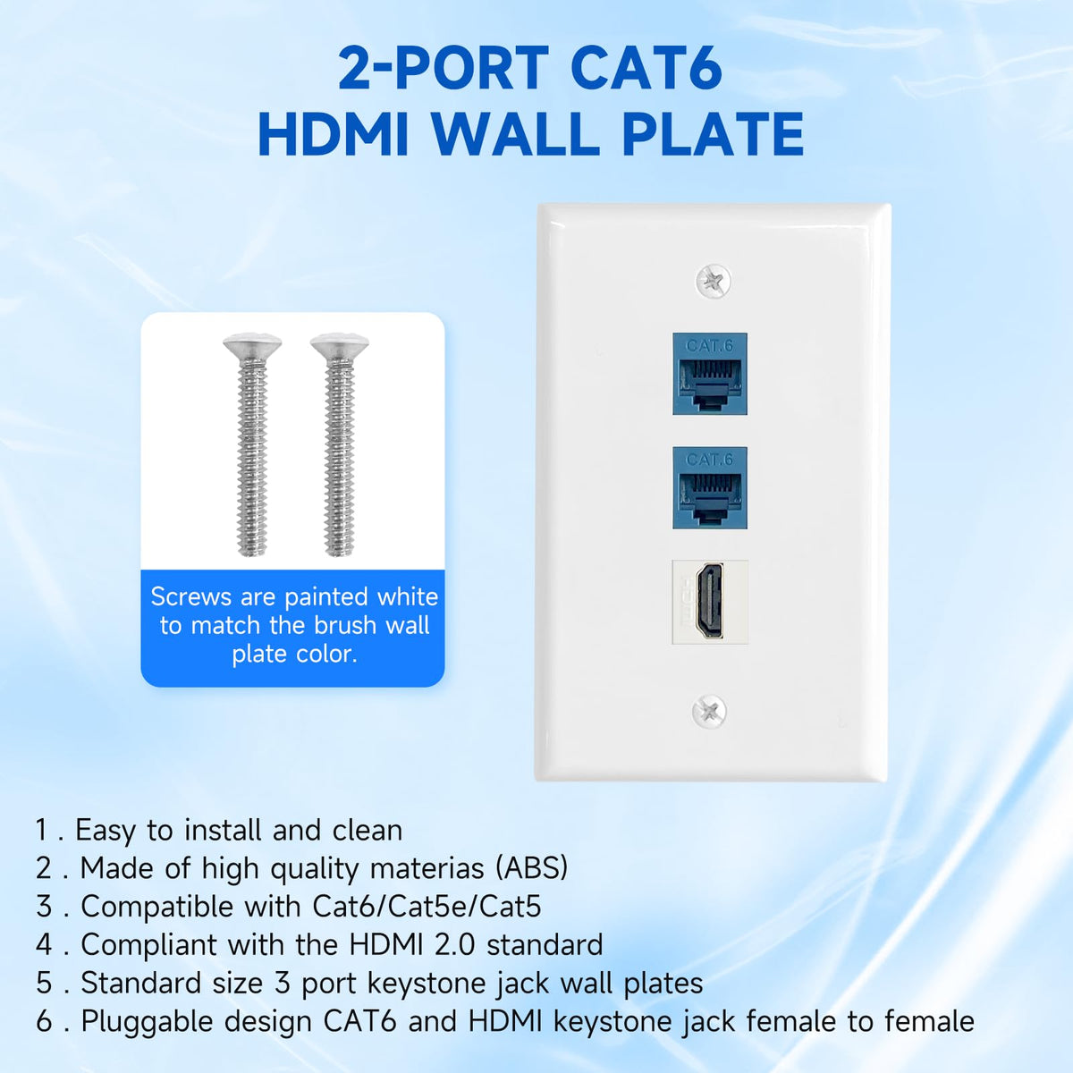 ANONION Cat6 RJ45 keystone jack for reliable network connections behind walls