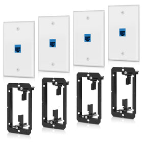 ANONION front view of four packaged wall plates showing neat wall appearance benefit
