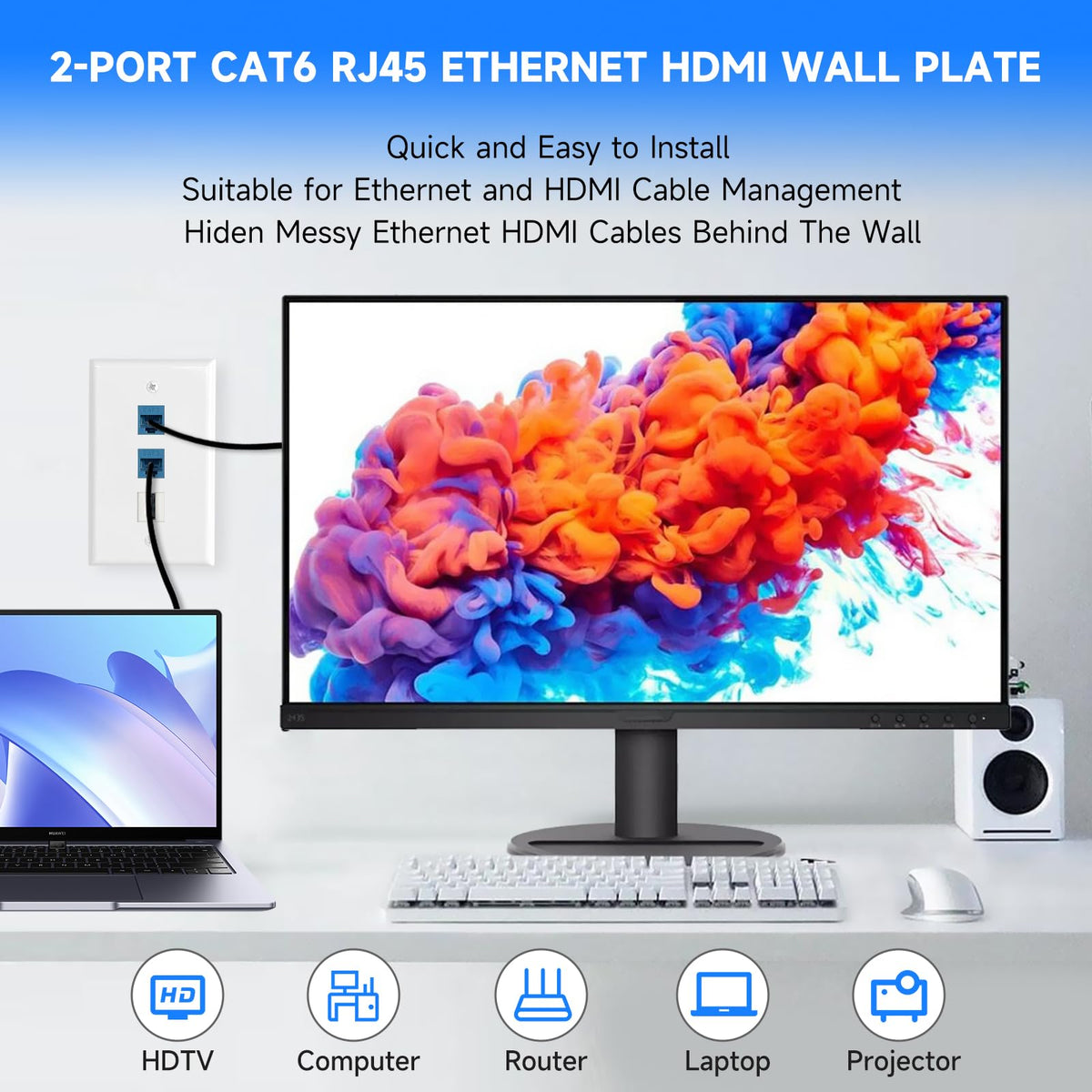 ANONION HDMI keystone inline coupler supports 4K video and audio