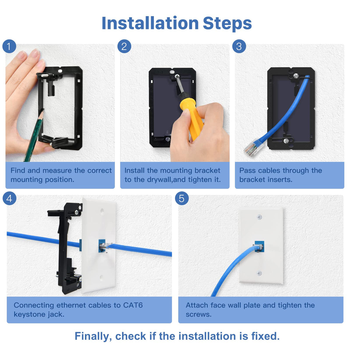 ANONION low-voltage mounting bracket and screws laid out for fast installation benefit