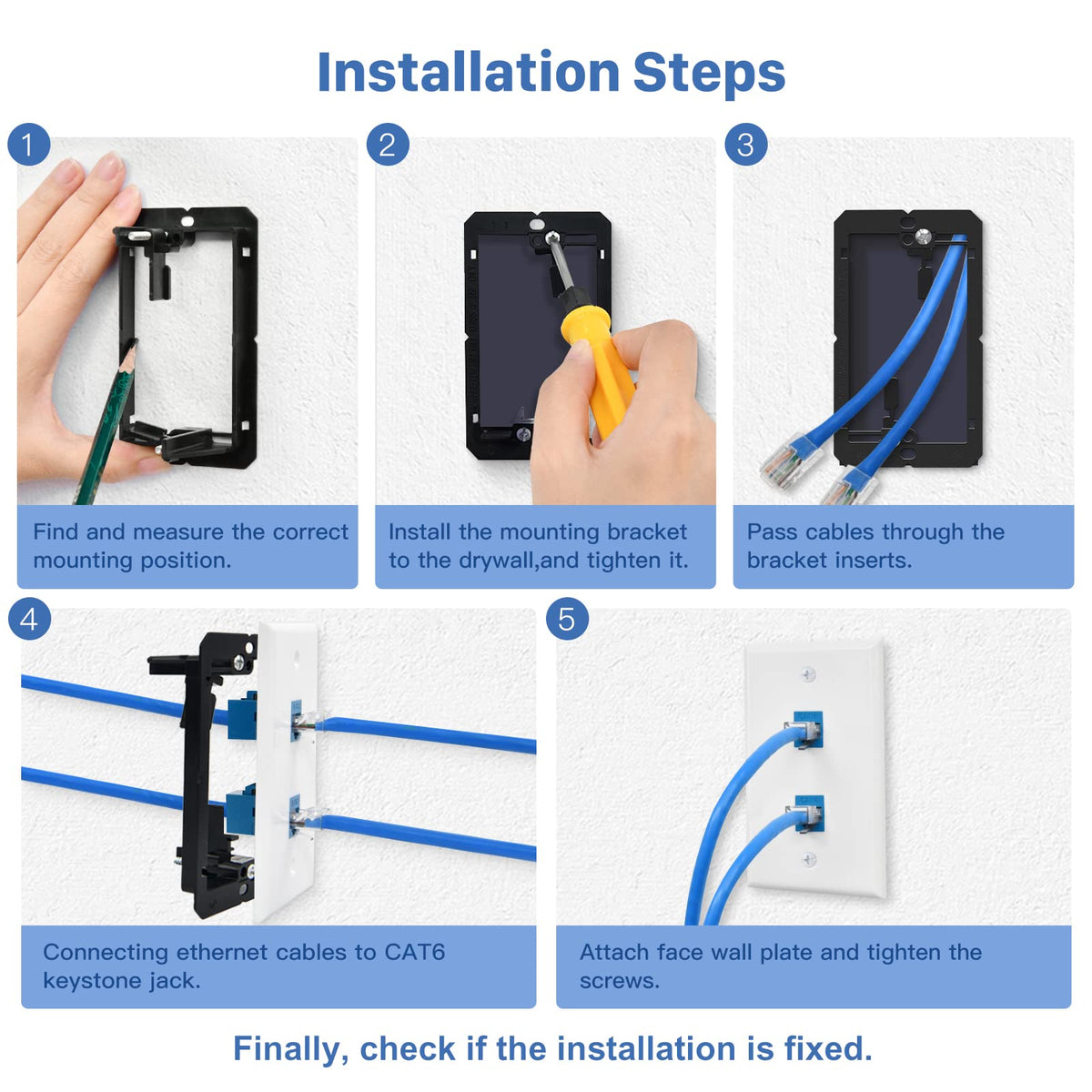 ANONION black one-gang low-voltage mounting bracket showing secure in-wall support benefit