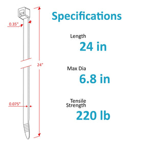 ANOSON 24-inch zip ties with 220 lb tensile strength for heavy-duty bundling.