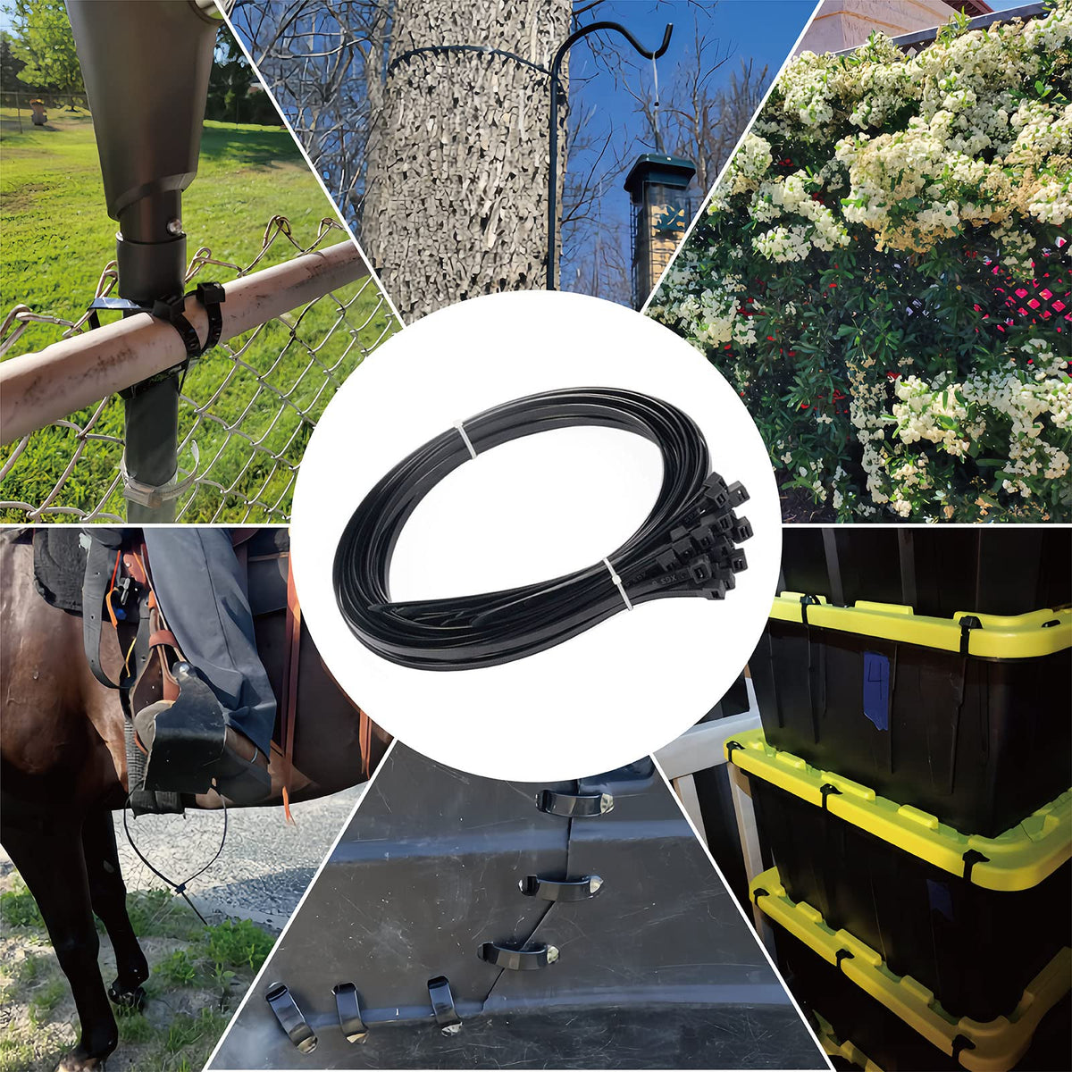 ANOSON bundle hose secured by tie showing heavy-duty holding power