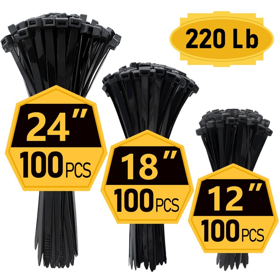 ANOSON front packaging showing 12, 18, 24 inch tie assortment and counts