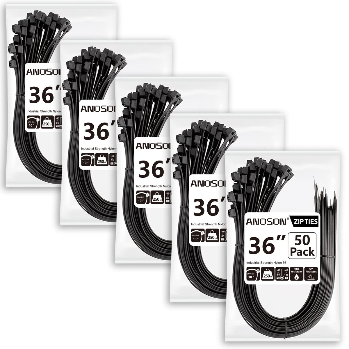 ANOSON large 36-inch zip tie for big bundle tasks.