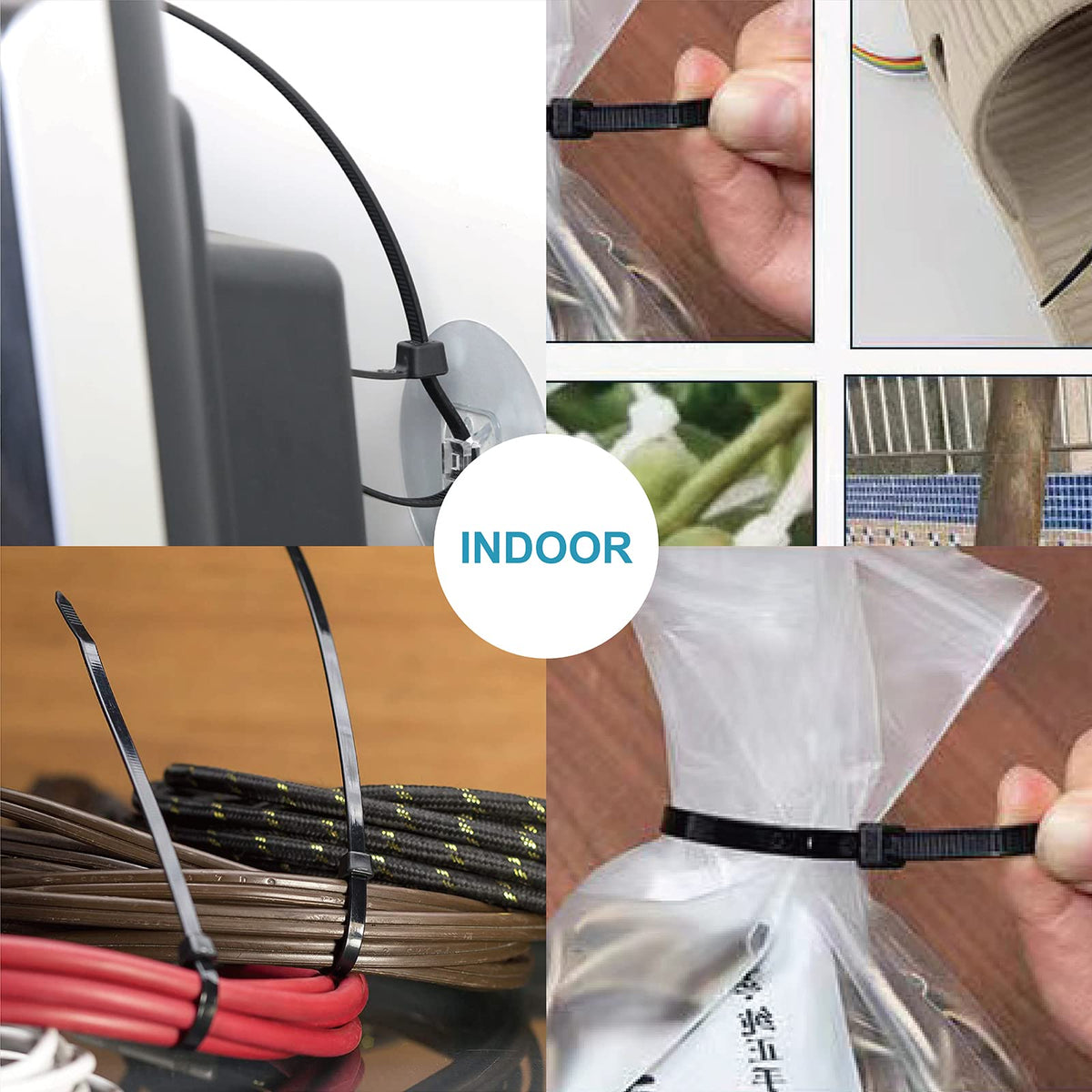ANOSON 12 inch zip ties ideal for indoor outdoor use UL94V-2 compliant