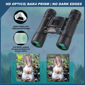 Anourney binoculars with rubber anti-slip grip for secure viewing in any weather.