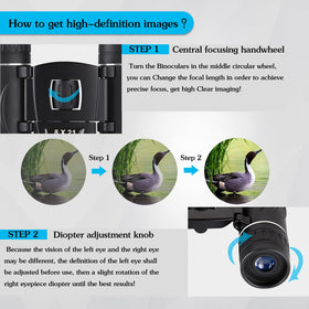 Durable rubber grip on Anourney binoculars provides reliable hold in wind or rain.
