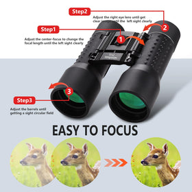 Anourney used by birdwatcher illustrating distant detail and field use