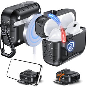Anqrp MagArmor Auto-Open case opened showing quick-access hinge for AirPods 4 Gen