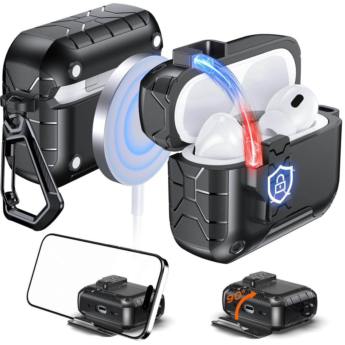 Anqrp MagArmor Auto-Open case for AirPods Pro 1st Gen with quick access