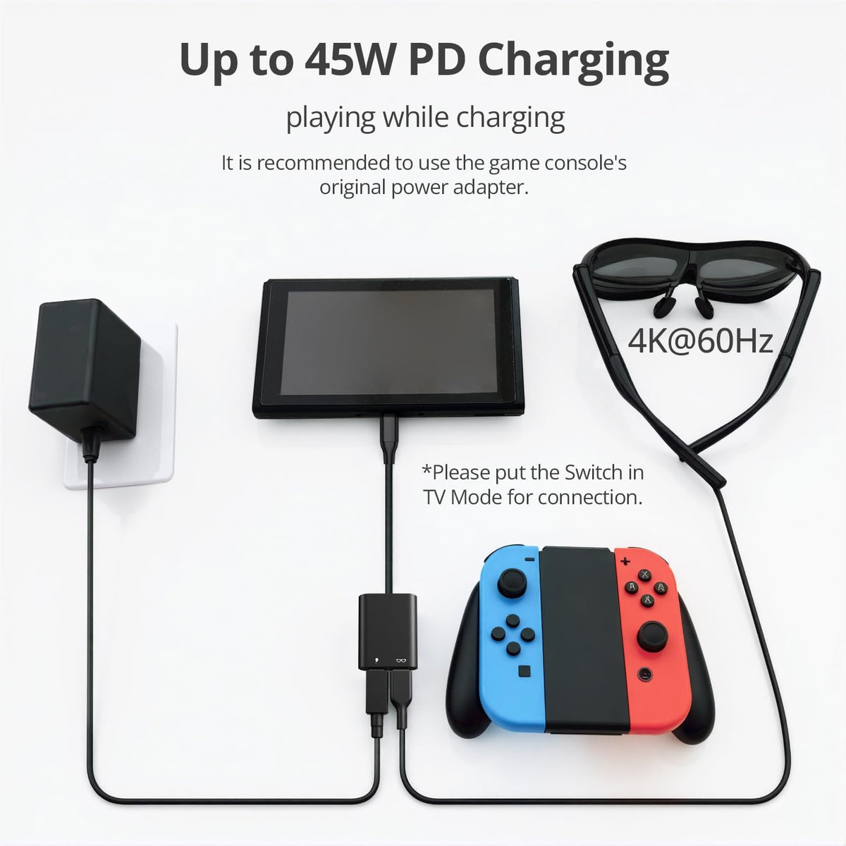 ANQUORA AR Glasses Hub works with Switch 1 and Steam Deck for handheld play