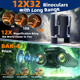 Ansee binoculars with 2.4-inch display; view photos instantly on the go.