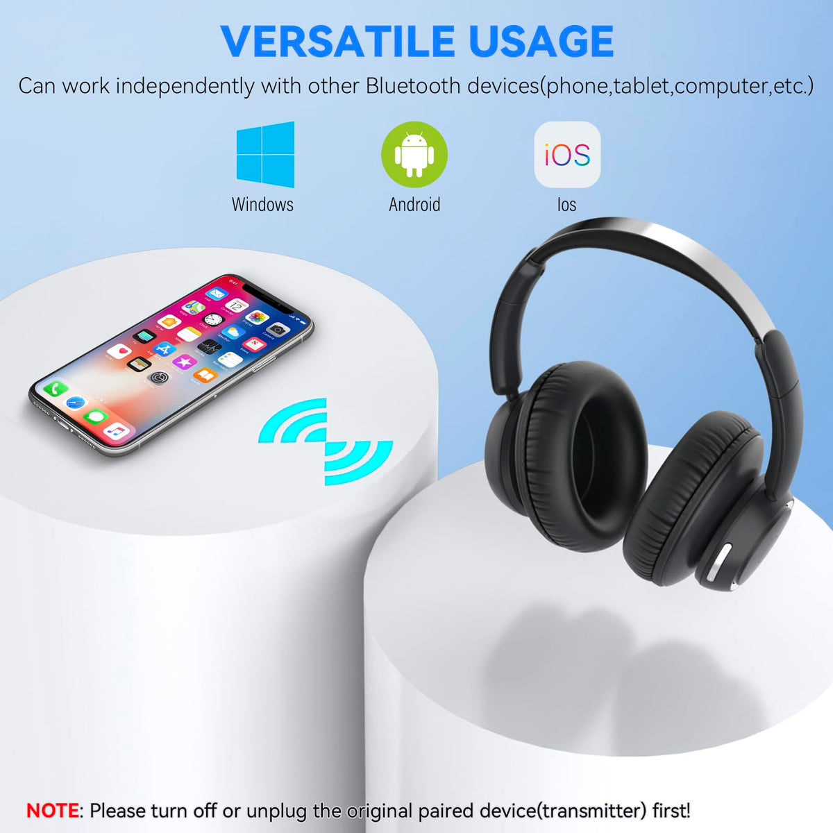 ANSTEN headphones Bluetooth versatility for use with phones and tablets.