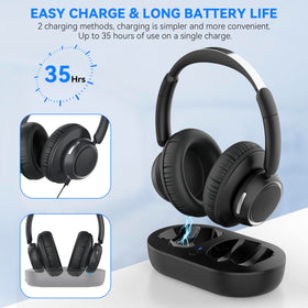 ANSTEN headphones wireless range up to 100 feet for flexible home movement.