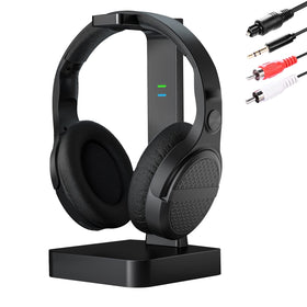 ANSTEN wireless headphones with charging dock delivering seamless TV audio up to 197 ft