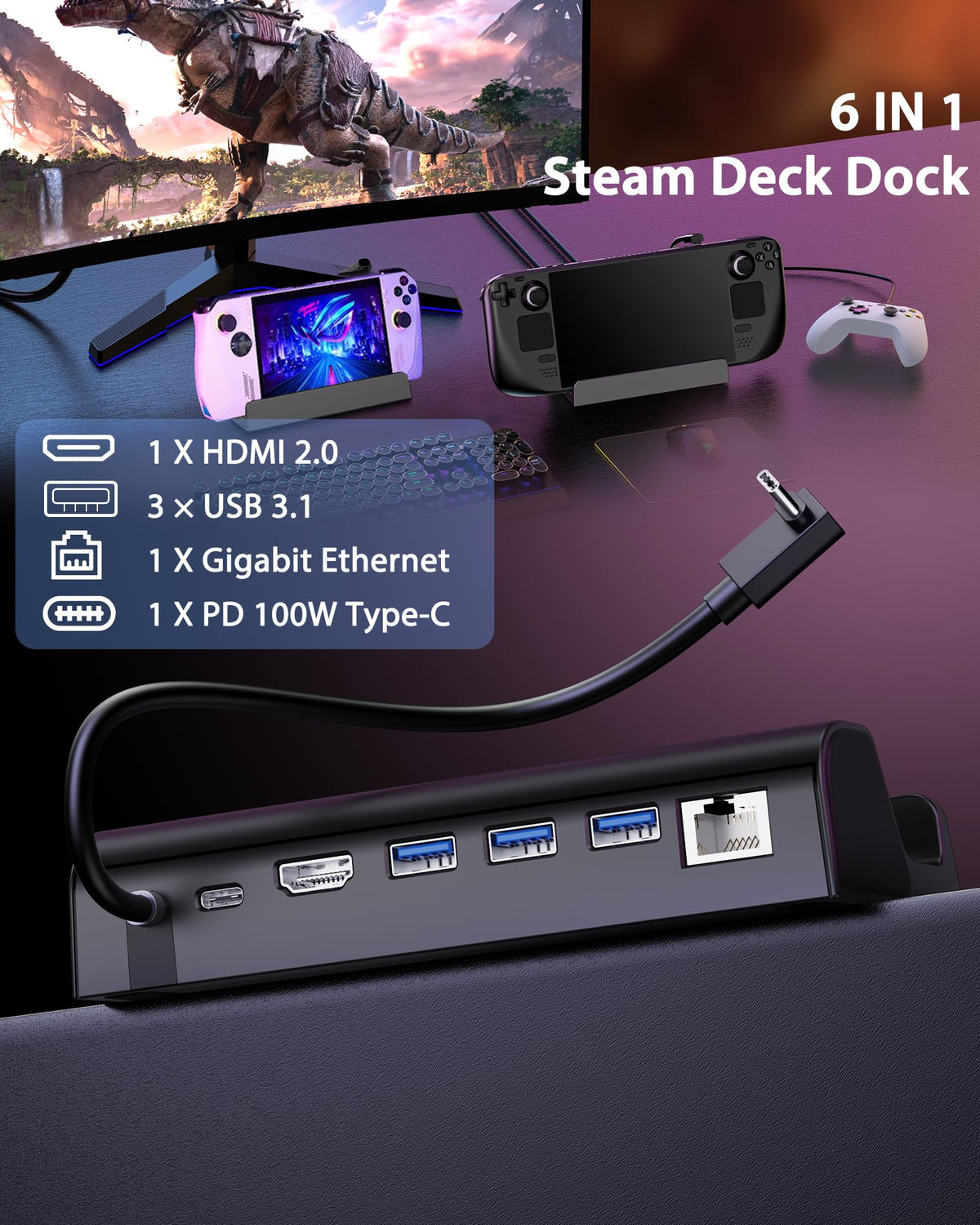 Antank dock outputs 4K60Hz to monitor for sharp visuals