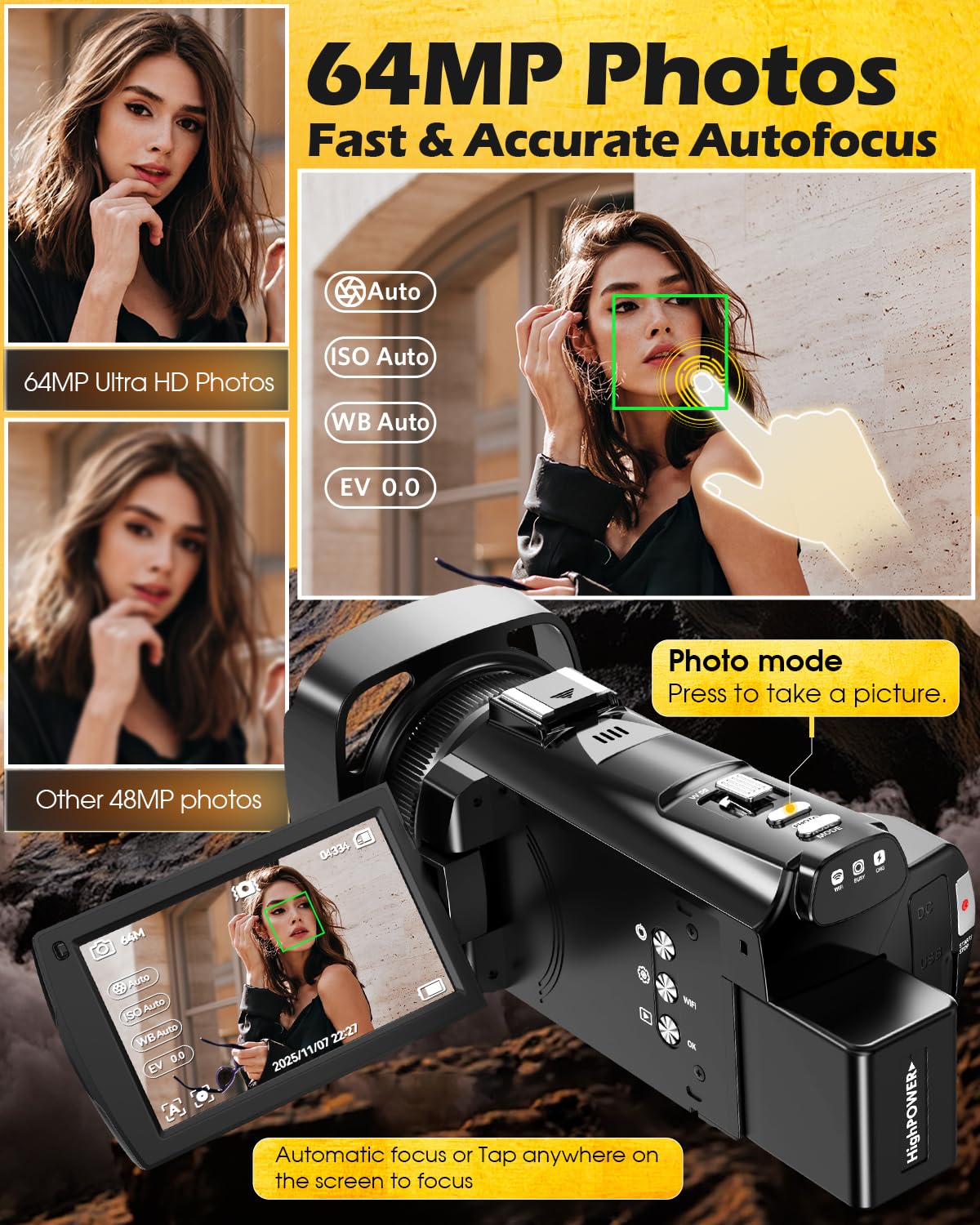Anteam 64MP stills deliver high-resolution photos for content libraries and social posts.
