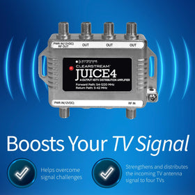 Antennas Direct ClearStream JUICE4 compact dimensions for discreet installation.