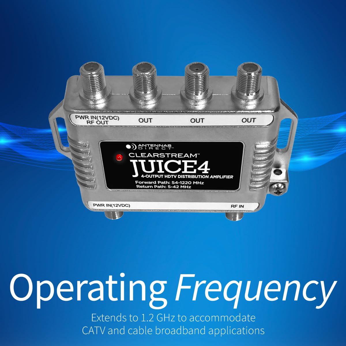 Antennas Direct ClearStream JUICE4 zinc-diecast housing ensures durability.
