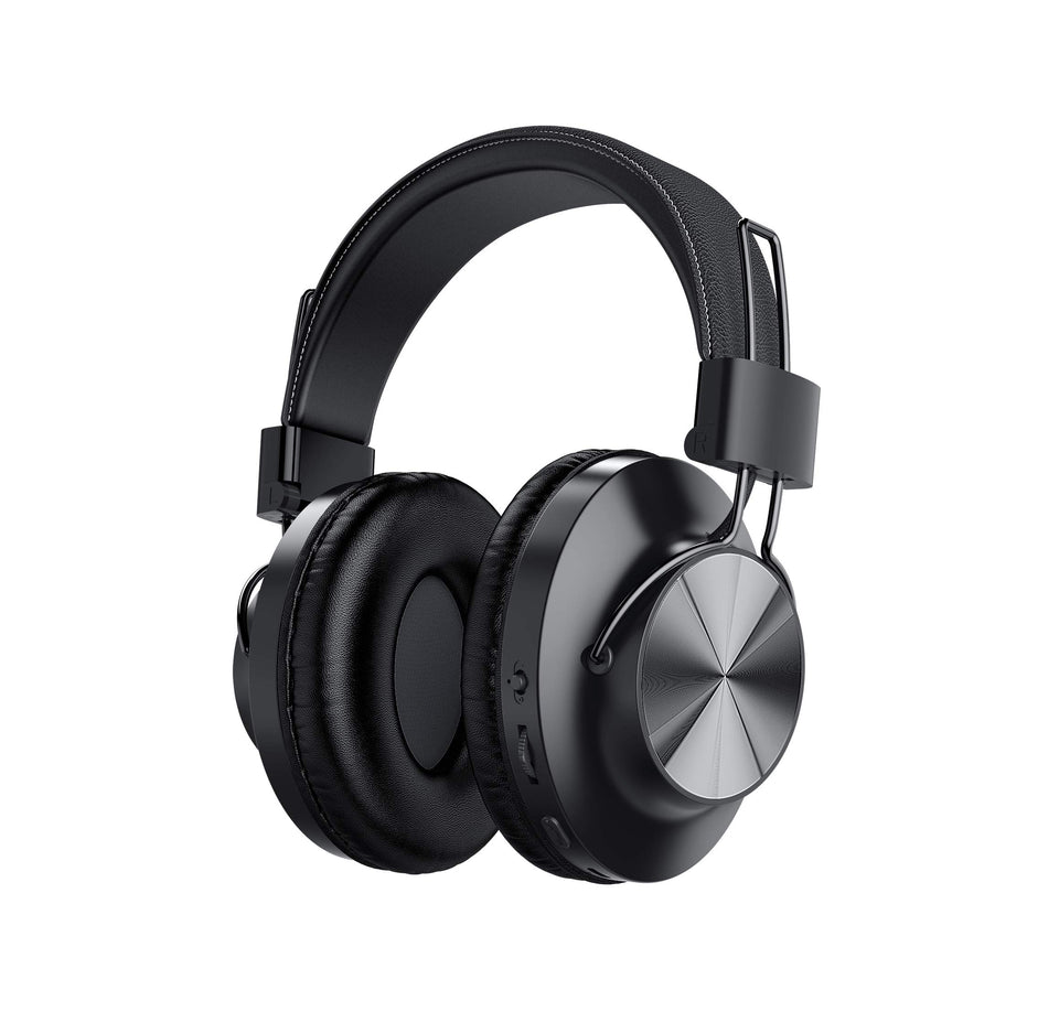 Antetek front view folded headphones showing compact portability and robust build
