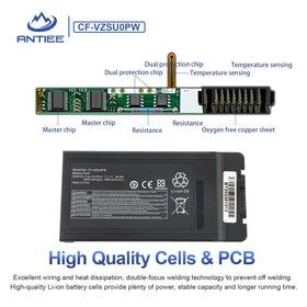 ANTIEE 46Wh 4200mAh battery capacity label indicating long-lasting performance.