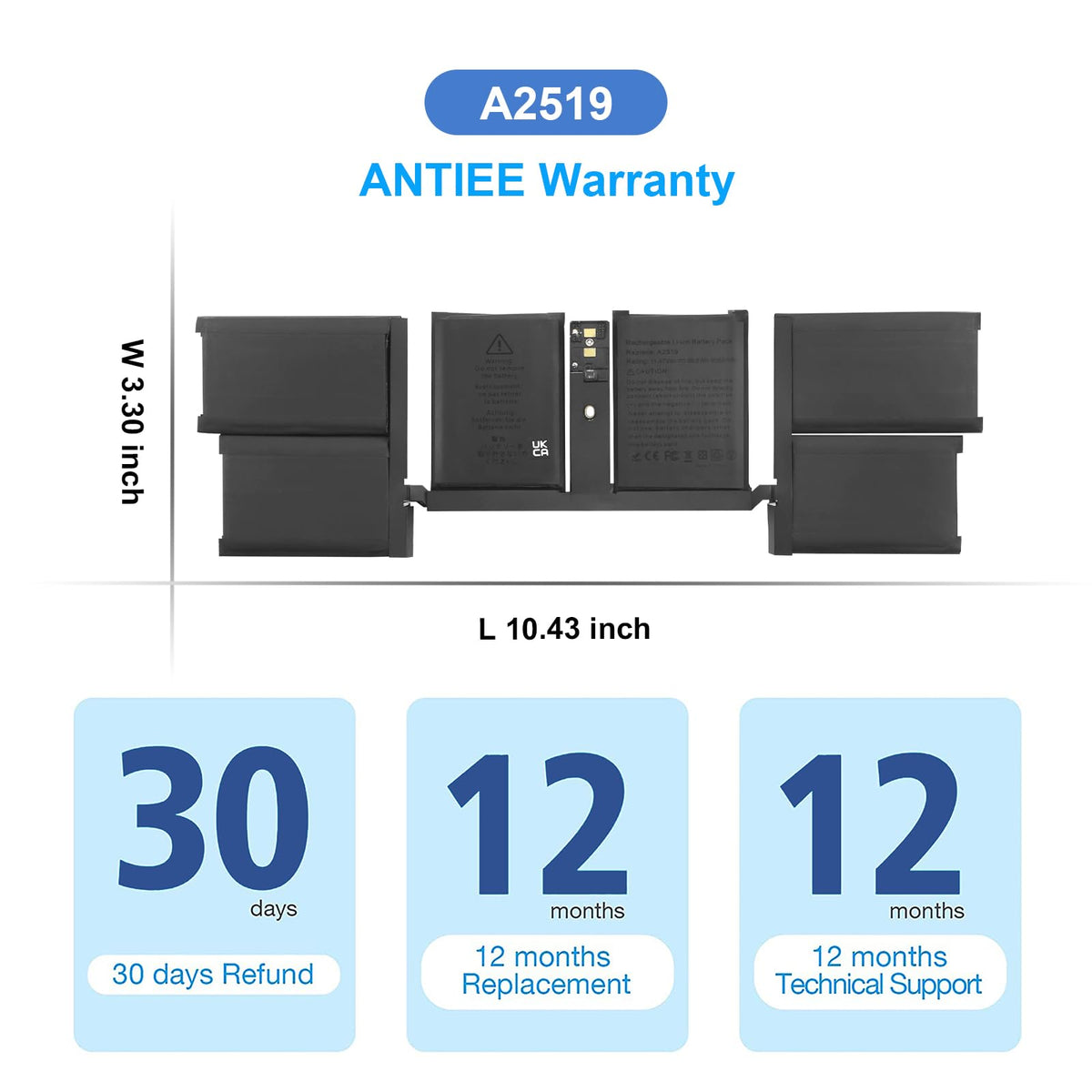 ANTIEE A2519 backside label helps verify model compatibility quickly.
