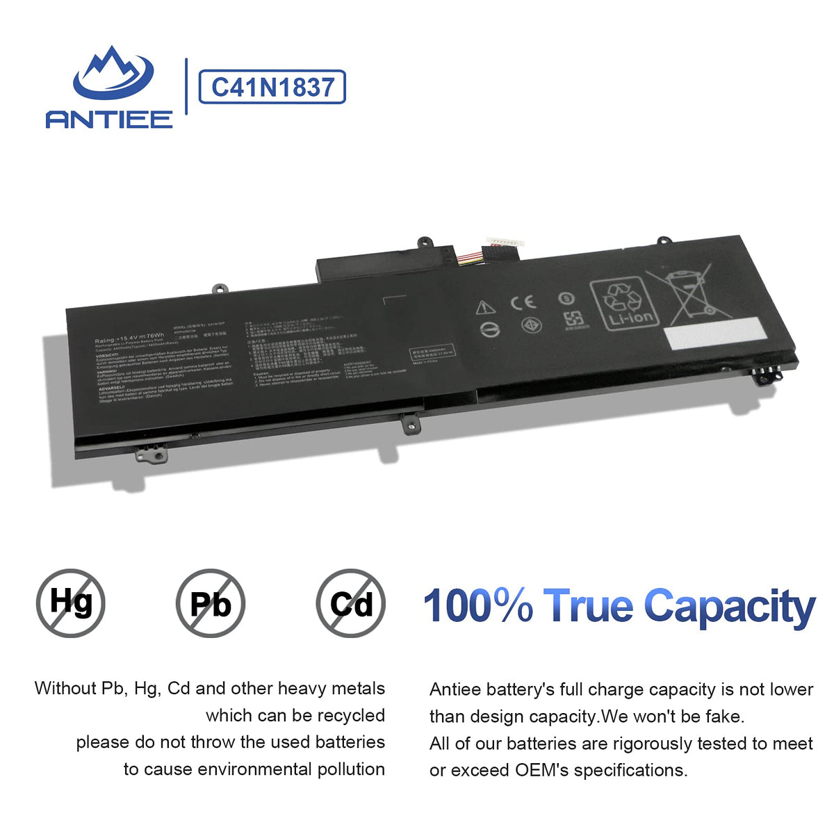 ANTIEE battery installed inside ASUS laptop for restored runtime