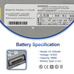 ANTIEE CF-VZSU48 battery pack labeling highlights safety certifications for reliable performance.
