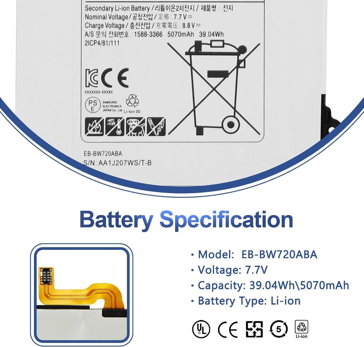 ANTIEE EB-BW720ABA battery for Samsung XE520QAB supports daily use with steady performance.