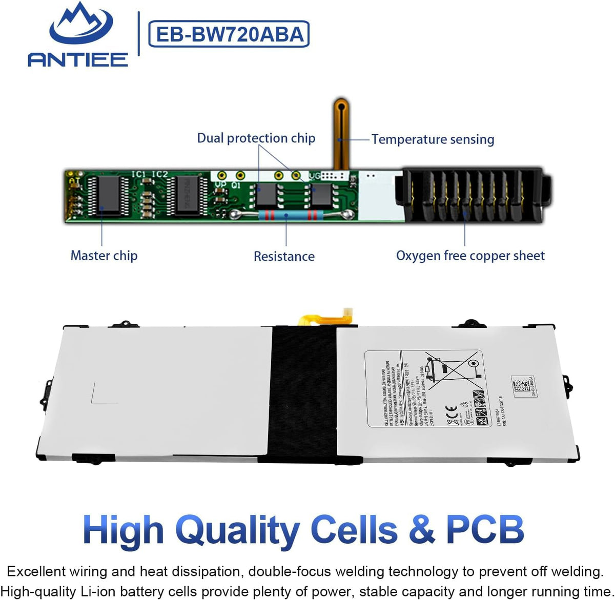 ANTIEE EB-BW720ABA battery for XE310XBA keeps your Chromebook running longer between charges.