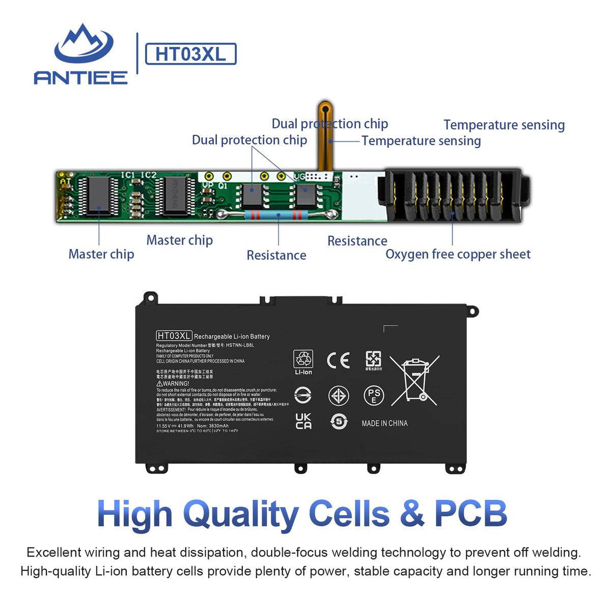 ANTIEE HT03XL compatibility chart demonstrates broad HP support