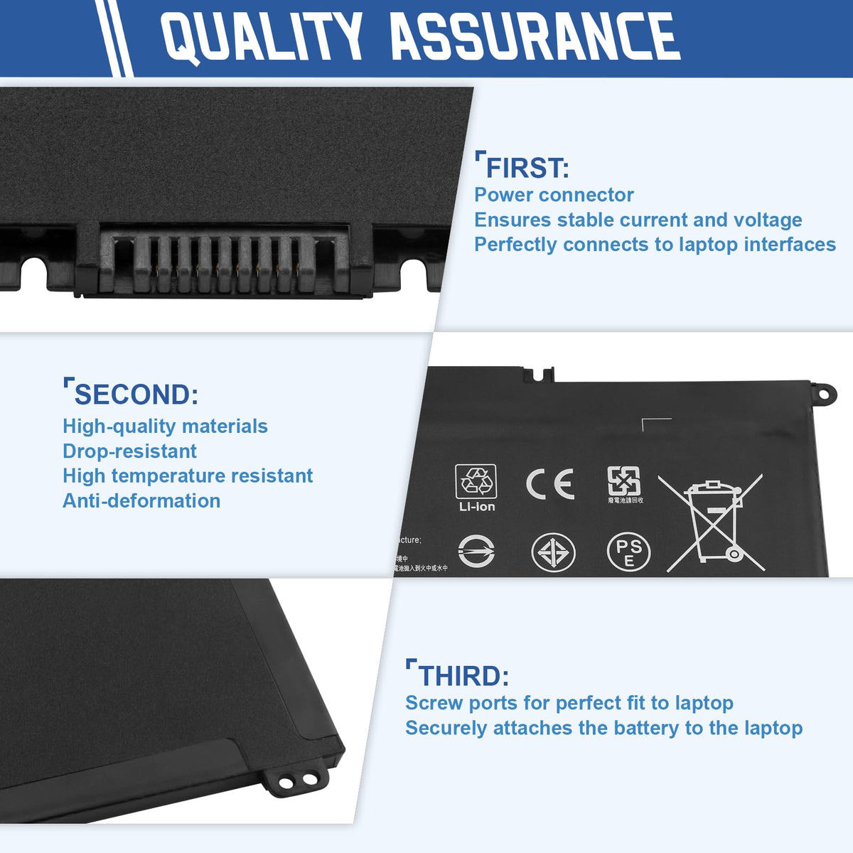 ANTIEE HT03XL battery smart chip detail emphasizing safety features
