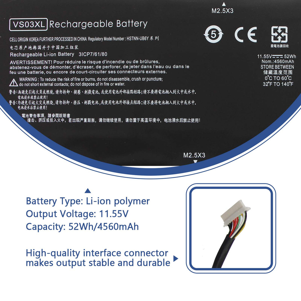 Compatibility label showing supported HP Envy 15-AS models.