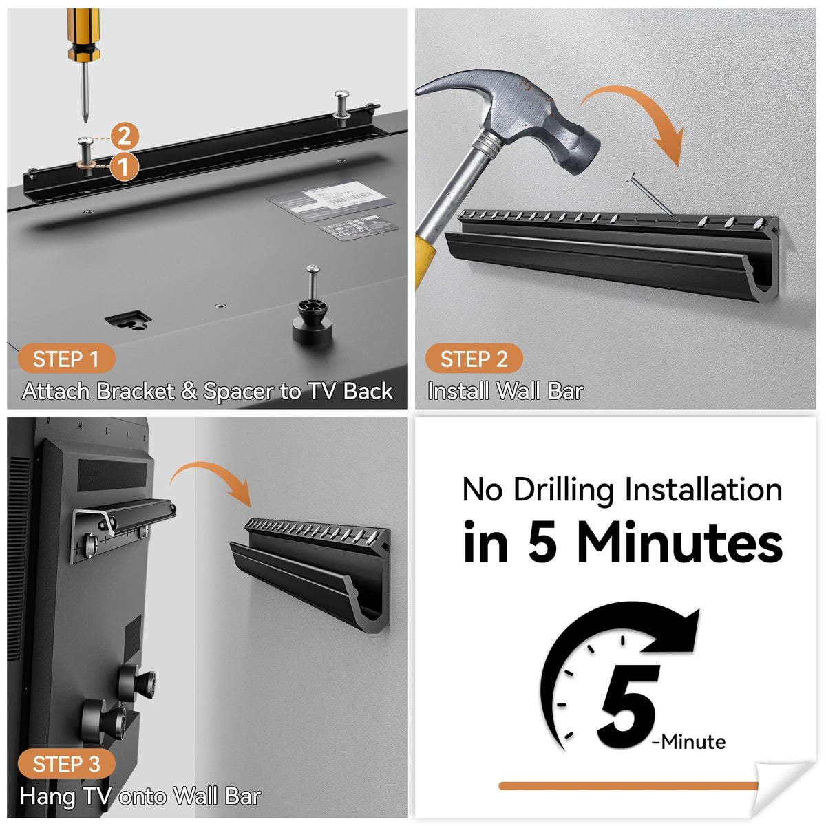 5 degree tilt reduces glare for comfortable viewing.