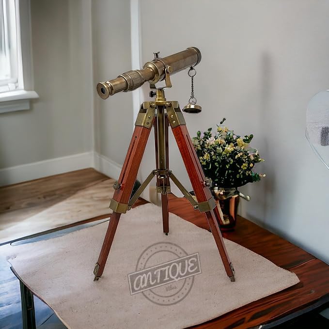 Antique Vibes telescope front view shows vintage look and display appeal
