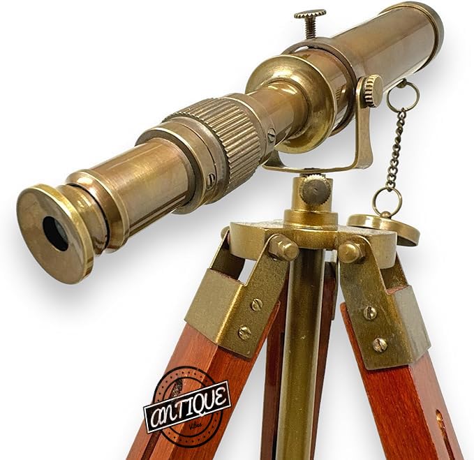 Antique Vibes telescope in use on desk providing decorative focus and practical viewing