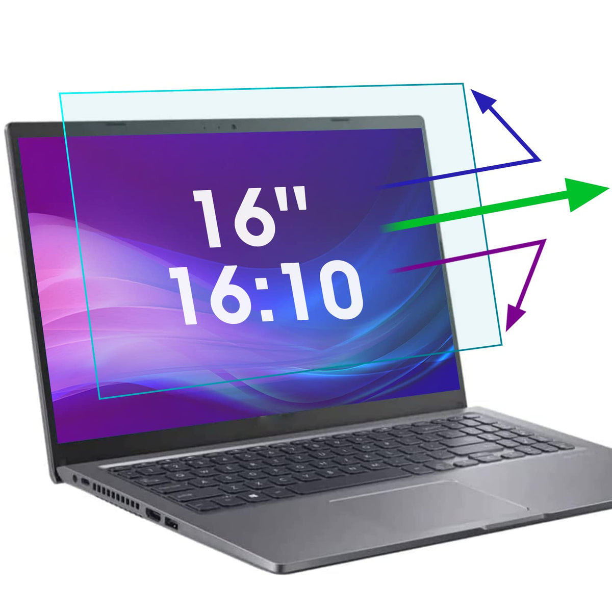 ANTOGOO V 16in screen protector front view reduces glare for clearer visuals