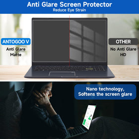 ANTOGOOV anti-glare screen protector minimizes reflections for clearer viewing.