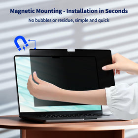ANTOGOO V blue light filter helps reduce eye strain during long sessions on MacBook Pro 14 inch.