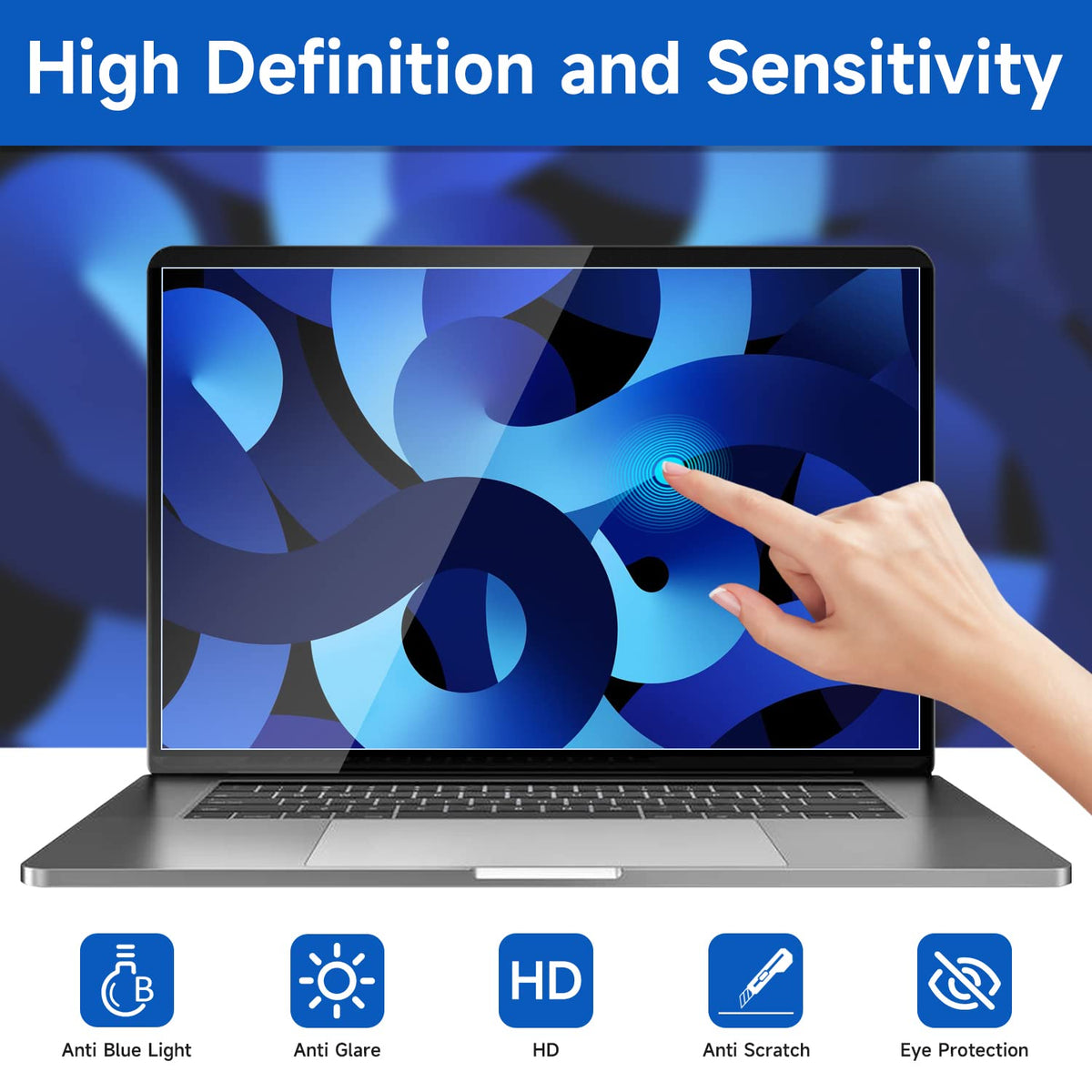 ANTOGOOV bubble-free install keeps your screen clear with easy application.