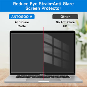 ANTOGOO V fingerprint-resistant matte film keeps the MacBook screen clean.